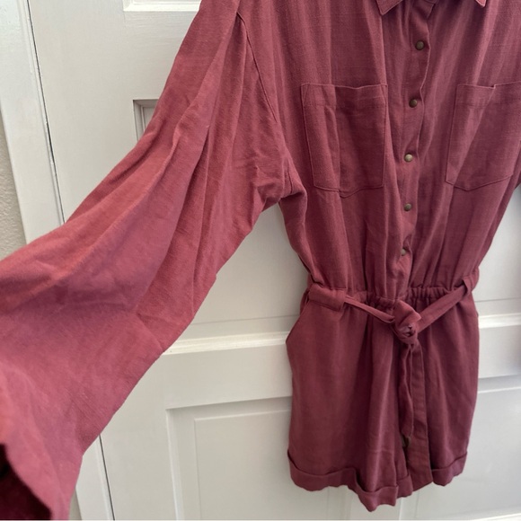 Auguste The Lable Medium Canyon Boyfriend Romper Rust Red Brown sezane - Picture 7 of 11